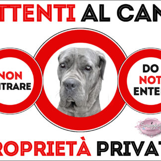 TARGA ATTENTI AL CANE - MASTINO NAPOLETANO