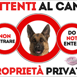 TARGA ATTENTI AL CANE - PASTORE TEDESCO