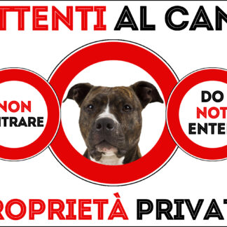 TARGA ATTENTI AL CANE - AMERICAN STAFFORDSHIRE TERRIER